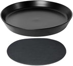 Ceramic Plant Saucer Tray 12 14 15 Inch Black, 15" OD x12.25 ID x2.2 Deep| Extra-Large Size Sturdy Heavy Duty Glazed Bevel Planter Drip Flower pots with Catch Basin for Indoor Outdoor Plants by Unknown