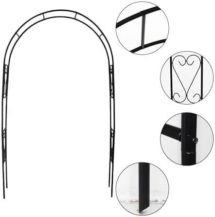 Iron Pergola Garden Arch 7Ft H x 4.1Ft W for Rose & Climbing Vines - Image 5