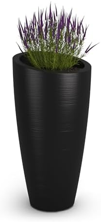 Mayne Modesto 32in Tall Round Modern Planter, Black by Mayne