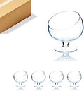 WGV Slant Cut Bowl Glass Vase Bulk with Stand, Width 8.25", Height 8.75", Clear Planter Terrarium, Candy Dish, Fruit Jar for Wedding Party Event, Home Office Decor, 4 Pieces by WGVInternational-OpusGlassware