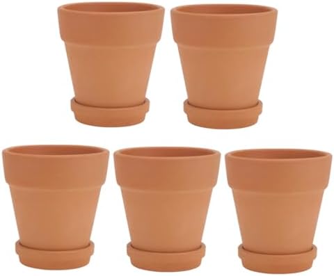 Red Clay Succulent Pots with Saucers 8x8cm Red Pottery Containers Set of 5 for Indoor and Outdoor Gardening, Breathable Terracotta Flower Planters with Drainage for Home and Garden - Image 6