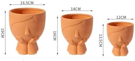 yeyo Elegant Ceramic Succulent Flower Pot Creative Girl Planting Container/Plants/Flowers/Bonsai Decoration for Balcony(White,Small) - Image 2