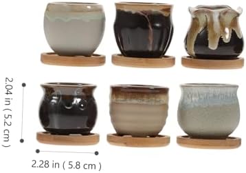 Ceramic Succulent Planter Pots Xmas 6pcs with Drainage Holes - Image 2