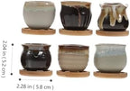 Ceramic Succulent Planter Pots Xmas 6pcs with Drainage Holes - Image 2