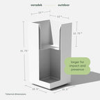 Veradek Block Series Pedestal Planter - Tall Rectangular Outdoor Planter - Image 2