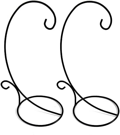 Morning View 2 Pack Ornament Display Stand for Hanging Glass Iron Hanging Stand Rack Holder for Glass Globe and Home Wedding Globe Air Plant Terrarium Witch Ball Christmas Ornament 17.5 Inch High (Black) by MorningView