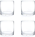 Enova Floral Set of 4 Clear Cylinder Glass Vase, 5W x 5H Inches Round Flowers Vase, Pillar Candle Floating Candle Holders, Floral Glass Vase for Home Office Decor, Wedding Centerpiece by EnovaFloralInc