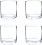 Enova Floral Set of 4 Clear Cylinder Glass Vase, 5W x 5H Inches Round Flowers Vase, Pillar Candle Floating Candle Holders, Floral Glass Vase for Home Office Decor, Wedding Centerpiece by EnovaFloralInc