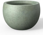 Kante Large Round Bowl Mint Green Concrete Planter 19.9" Dia, Outdoor by Unknown