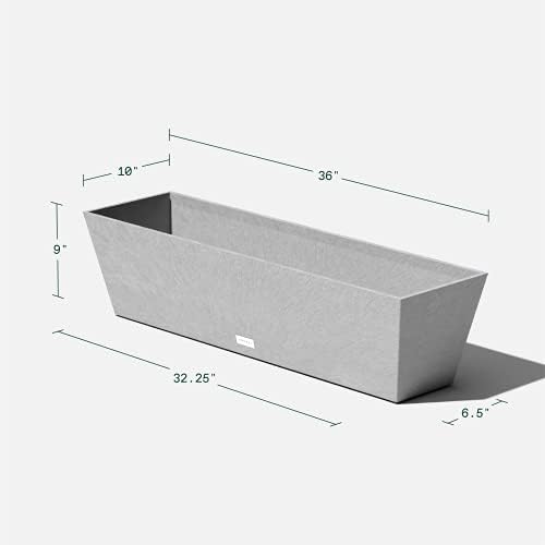 Veradek Pure Series Window Box Planter - Tapered Outdoor Planter - Image 2