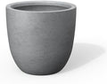 Kante Round Concrete Planter, Large Outdoor Indoor Garden Pots with Drainage Hole, 14-Inch Diameter Flower Pots for Patio, Garden and Home, Gray by Unknown