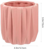 FOMIYES Modern Geometric Ceramic Planter Pot with Saucer and Drainage Hole - Image 2