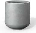 Kante Round Concrete Planter, 13-Inch Dia Barrel-Style Garden Pots with Drainage Hole for Home, Patio and Garden, Flower and Tree Planter (10.2" Opening), Gray by Unknown