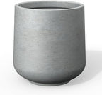 Kante Round Concrete Planter, 16.5-Inch Dia Barrel-Style Garden Pots with Drainage Hole for Home, Patio and Garden, Flower and Tree Planter (13.8" Opening), Gray by Unknown