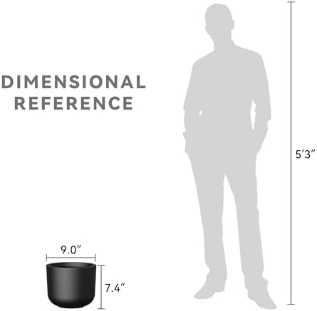 Kante Small Round Capsule Black Concrete Planter 9" Dia, Outdoor - Image 7