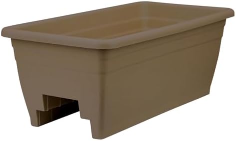 The HC Companies 24 Inch Deck Rail Flower Planter Boxes, Chocolate, 4-Pack - Image 2
