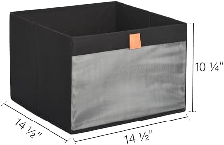 StorageWorks Closet Organizer Bin with Clear Window, Black, 14.5x14.5x10.25 - Image 3