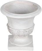 18.31" H Classical Acanthus Leaf Pedestal Urn Planter, Weather-Resistant MGO Outdoor Flower Pot for Garden Patio and Front Porch Entrance,Antique White - Image 4