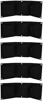 Vertical Garden Wall Hanging Planter with 3 Pockets 5Pcs Plant Growing Bags Wall Mounted Degradable 3Pockets Planter Garden Accessory Wall Mounted Hanging Wall Planter Fence by Atyhao