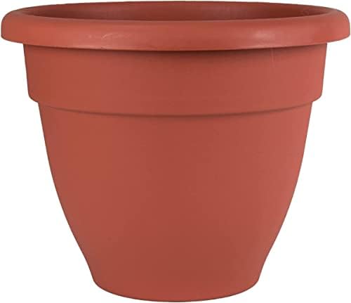 The HC Companies Caribbean Planter Pot - Outdoor & Indoor Plant Pot with Drainage Hole & Plug - Rolled Rim Plastic Pots for Plants & Flowers - Decorative Plant Pot (16" Clay, Pack of 1) by TheHCCompanies
