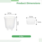 OMISTAR 9 PCS Self-Watering Pot with Reservoir, Clear Plastic Plant Pots with Air and Drainage Holes, Indoor and Outdoor Flower Planters for Home Office, Healthy Root Growth - Image 3