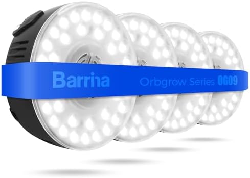 Barrina Orbgrow OG09 Puck Grow Light, 36W(4 x 9W), 5000K, 4 Packs, Black by Barrina