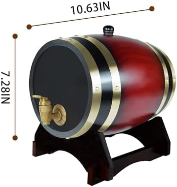 1.5L Whiskey Barrel Dispenser Oak Aging Barrels Home Whiskey Barrel Decanter for Wine, Spirits, Beer, and Liquor (Red Wine) - Image 4