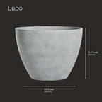 Lupo Tapered Indoor/Outdoor Planter, 20x15in Concrete Stone - Image 2
