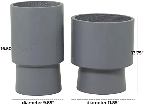 Deco 79 Magnesium Oxide Indoor Outdoor Planter, Set of 2 14", 17" H, Gray - Image 3