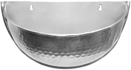 Allegorie Metal Wall Planter | Indoor or Outdoor Hanging Plant Pot | Farmhouse Decor & Boho Kitchen Decoration for Herbs & Succulents 12x7 (Silver) - Image 3