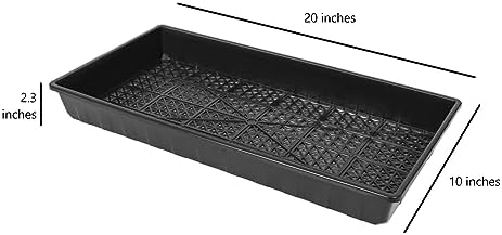 SUNPACK 10" x 20" Heavy Duty Mesh Plastic Seed Starting Tray, Black, 2.3" - Ensures Water Drainage and Aeration, Perfect for Greenhouses or Indoor Gardening - Image 2