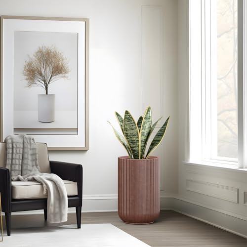 Kante Large Round Column Rusty Concrete Planter 21.7" Tall, Outdoor - Image 3