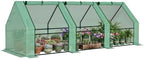 Outsunny 9' x 3' x 3' Mini Greenhouse Portable with Zippered Doors Green by Outsunny