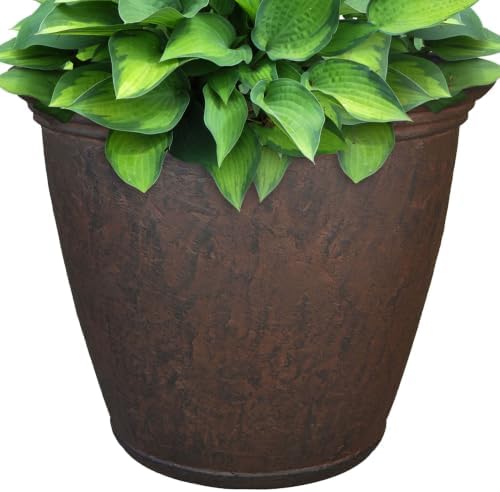 Sunnydaze Anjelica 15.25'' Large Plastic Planter Pot for Plants, Rust by SunnydazeDecor