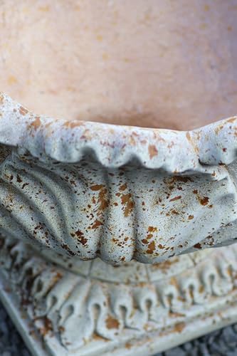 VISIBLE Vintage European Garden Urn Planter, Cement and Fiber Flower Pot, 14.2 x 11.8 Tall, Make Rust Finished, Wrap Foam Safely Delivered from Local Warehouse - Image 4