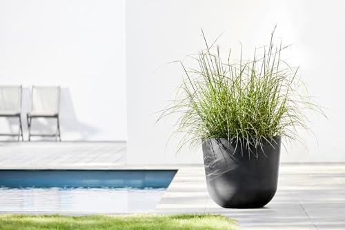 Ecopots Oslo Round Flower Planter, Dark Grey, 17.75" - Image 4
