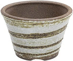 Wazakura Banko Series Small Handmade Rounded Ceramic Bonsai Pot by WazakuraJapan