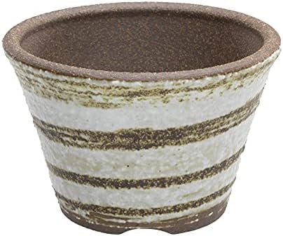 Wazakura Banko Series Small Handmade Rounded Ceramic Bonsai Pot by WazakuraJapan
