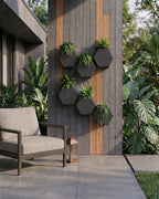 10" Height Wall Planter | Eco-Friendly, Durable, Lightweight | Indoor/Outdoor Use, All-Weather, Contemporary Design by Brazilian Artisans - Black - Image 4