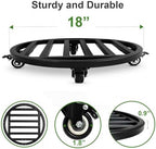 18" Plant Caddy with Locking Wheels, 500lbs Iron Rolling Plant Stand 2-Pack - Image 2