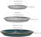 W&W Ceramic Plant Saucer - Plant Trays for Indoor Pots (Teal, 13 inches, 2 Packs) - Image 3