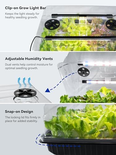 GLOWRIUM Seed Starter Tray with Grow Lights, 162-Cell Plant Germination - Image 5