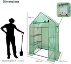 Heyfurni Walk in Greenhouse with Shelves,Walk-in Plant Green House with Durable Green PE Cover, 3 Tiers 6 Shelves Stands with Ground Pegs & Ropes for Stability, 56"x28"x76" - Image 6