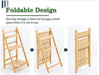Folding Ladder Shelf Free Standing Plant Stand Display Rack, 43x55x122cm Indoor Outdoor Flower Pot Holder for Garden Patio, 4 Tier Planter Shelves, Bamboo (Color : Brown) - Image 3