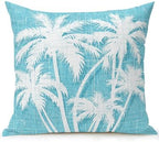 Tropical Palm Tree 16x16 Waterproof Outdoor Throw Pillow with Insert, Vintage Aqua Exotic Botanical Plants Patio Decorative Cushion for Outdoor Furniture, Balcony Porch Garden Chair Pillow, 1 Pack by Hokiten