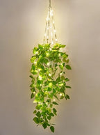 Mkono Fake Hanging Plant with Pot, Artificial Plants for Home Decor Indoor Macrame Plant Hanger with Fake Vines Greenery for Bedroom Bathroom Kitchen Office Decor by Mkono