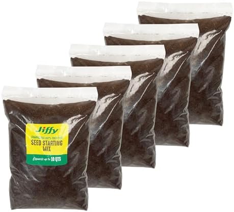 Ferry-Morse Seed Starting by Jiffy Seed Starting Mix - Compressed Expanding Potting Soil, Promix Potting Mix - 5 Pack 50QT - 100% Coco Coir by Jiffy