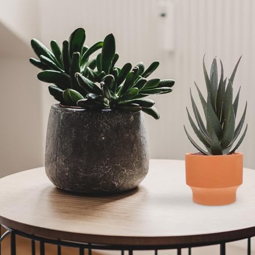 Terracotta Succulent Plant Pot Small Round Ceramic Flower Planter 14x12cm Breathable Clay Bonsai Pot for Indoor Outdoor Gardening - Image 6