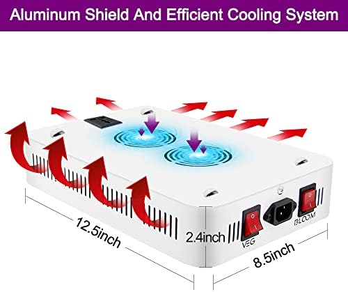LED Grow Lights, 1000 Watt LED Full Spectrum Sunlike Growing Lamp for Indoor Plant with Daisy Chain Function,Temperature Humidity,Seedling Veg Bloom Three Modes Coverage3.5x3.5ft - Image 3
