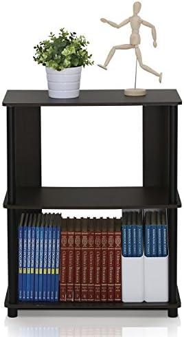 Furinno JAYA Simple Design 3-Tier Bookcase / Bookshelf / Display Rack, Plastic Tubes, Walnut - Image 4